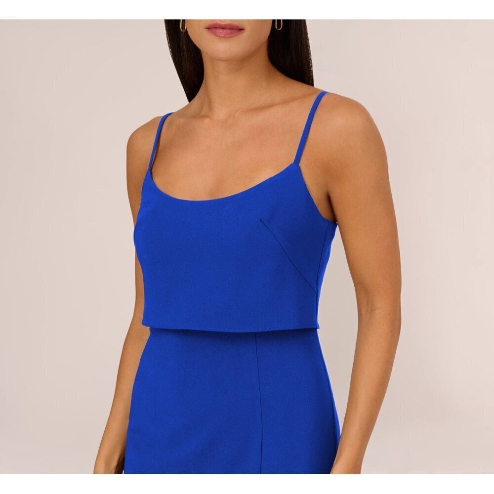NWT Aidan by Adrianna Papell Cobalt Blue Fringe Midi Dress – Size 2 - Picture 3 of 16